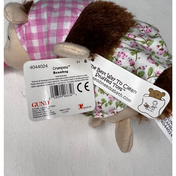 Hedgehog Crumpets by Gund NWT Spring Woodland Friends Bean Bag Toy Plush 4" - Picture 5 of 8